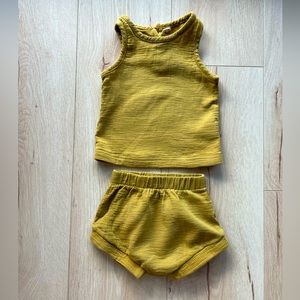 Quincy Mae Gold Woven Tank Set